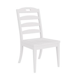 White Wooden Dining Chairs Set of 2 – Ladder Back Kitchen Seating