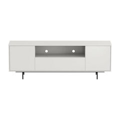 White Laminate TV Console with 3 Doors in Modern Industrial Style