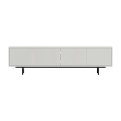 White Laminate TV Stand with 4 Doors and Modern Design