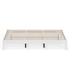 Serene Farmhouse Style King Wood Bed Frame - White