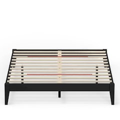 Serene Farmhouse StyleQueen Wood Bed Frame - Black