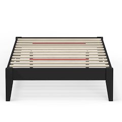 Serene Farmhouse Style Twin Wood Bed Frame - Black