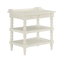 Antique White Nightstand with Hardwood Solids and Oak Veneers