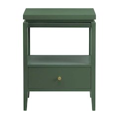 Evening Stand with Single Drawer and Gold Hardware for Casual or Farmhouse Decor