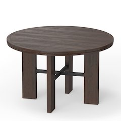 Georgio Dining and Game Table in Walnut Finish with Saddle Faux Leather Insert