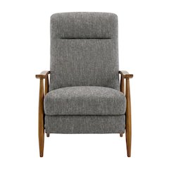 Performance Fabric Push Back Recliner Chair with Wood Arms for Living Room