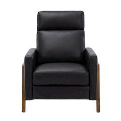 Top Grain Leather Push Back Recliner Chair with Hardwood Frame for Living Room