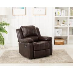Clifton Burnished Brown Leather Gel Glider Rocker Recliner