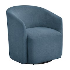 Amhurst Blue Swivel Barrel Chair