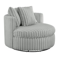 Meryl Ultra Plush Wide Cord-like Oversized Swivel Barrel Chair