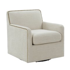 Tolland Swivel Accent Chair with Nailhead Trim - Sand
