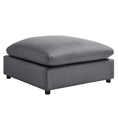 Casella Charcoal Fabric Ottoman