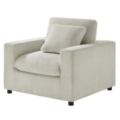 Casella Modern Armchair - Beige Corduroy
