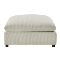 Casella Beige Corduroy Ottoman
