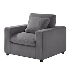 Casella Modern Armchair - Charcoal Corduroy