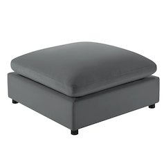 Casella Charcoal Fabric Ottoman