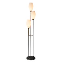 Willows Accent Floor Lamp, Matte Black, Opal Glass