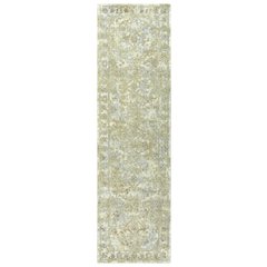 Hybrid Cut Pile Wool/ Tencel Rug, 2'6" x 10'