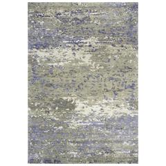 Hand Knotted Cut Pile Wool/ Viscose Rug, 10' x 14'