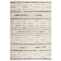 Hand Woven Flat Weave Pile Hand Spun Wool/ Cotton Rug, 5' x 7'6"