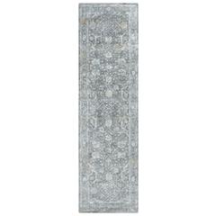 Hybrid Cut Pile Wool/ Tencel Rug, 2'6" x 8'