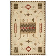 Hand Tufted Loop Pile Wool Rug, 5' x 8'