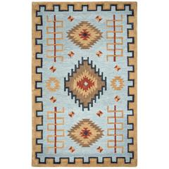 Hand Tufted Loop Pile Wool Rug, 5' x 8'