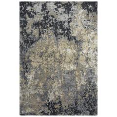 Hand Knotted Cut Pile Wool/ Viscose Rug, 9' x 12'