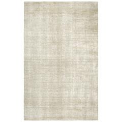 Hand Loomed Cut & Loop Pile Viscose/ Wool Rug, 5' x 8'