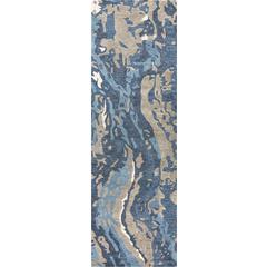 Hand Tufted Cut & Loop Pile Wool/ Viscose Rug, 2'6" x 8'