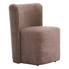 Bambun Dining Chair with Wheels Taupe