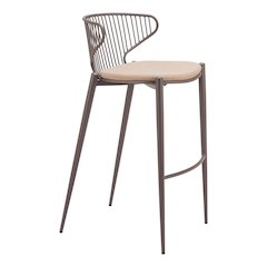 Silues Barstool (Set of 2) Taupe & Brown