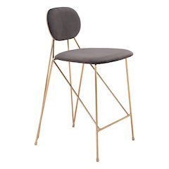 Georges Counter Stool (Set of 2) Gray & Gold
