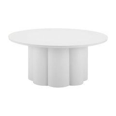 White Round Coffee Table Aluminum Frame Modern Design Aluminum Top