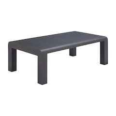 Black Aluminum Coffee Table with Modern Rectangle Top and Durable Frame
