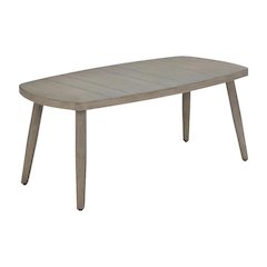Brown Aluminum Coffee Table with Modern Rectangle Top and Lightweight Frame