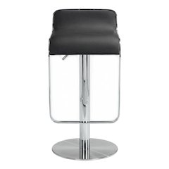 Black Modern Barstool with Plywood Frame and Polyurethane Upholstery