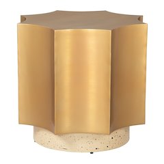Osam Side Table Gold & Beige