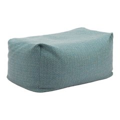 Green Outdoor Pouf Ottoman, Patio Ottoman for Garden or Deck Seating