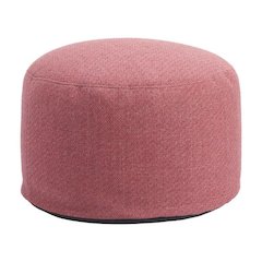 Red Outdoor Pouf Ottoman, Weather-Ready Patio Ottoman for Seating