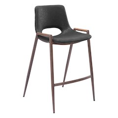 Desi Counter Stool (Set of 2) Black & Walnut