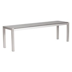 Gray Outdoor Patio Bench, Backless Bench for Outside or Porch Use