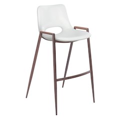 Desi Barstool (Set of 2) White & Walnut