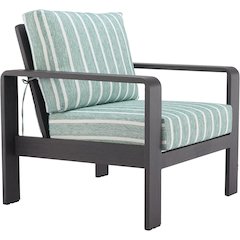 Green Aluminum Outdoor Chair, Modern Patio Seating for Garden or Deck