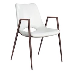 Desi Dining Chair (Set of 2) White & Walnut