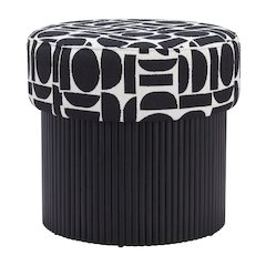 Boto Storage Ottoman Black & White