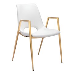 Desi Dining Chair (Set of 2) White & Gold