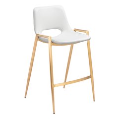 Desi Counter Stool (Set of 2) White & Gold