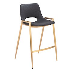 Desi Counter Stool (Set of 2) Black & Gold