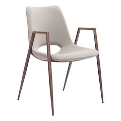 Desi Dining Chair (Set of 2) Beige & Walnut